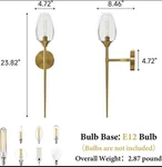 Modern Gold Glass Wall Sconce - Vintage Brass Vanity Light For Home Decor. Fixed Price $119.00.