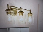 Kichler Winslow 21.5 3-LIGHT Natural Brass Contemporary Bathroom Vanity. Fixed Price $58.85.