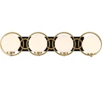 Savoy House Alhambra Vanity, 4-LIGHT 240 Total Watts Matte Black With Warm Brass. Fixed Price $252.52.