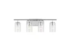 Generation Lighting Oslo 27.5" Chrome Vanity W/ Clear Seeded Glass Shades. Fixed Price $44.79.
