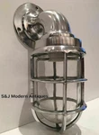 Antique Industrial Wall Light Vintage Bulkhead Cage Lamp, Aluminum Fixture. Fixed Price $106.48.