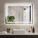 Anti-fog Led Bathroom Mirror Dual Source Three Lighting Modes, White. Fixed Price $71.04.