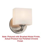 Justice Design Bronx Polished Chrome 1-LIGHT 8-1/4"T Wall Sconce W/opal Glass. Fixed Price $56.97.