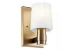 Kichler Adani 1-LIGHT Champagne Bronze Indoor Wall Sconce W/ Opal Glass Shade. Fixed Price $110.00.