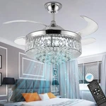PANGHUHU88 Invisible Ceiling Fan Chandelier Light,modern 36", Silver. Fixed Price $233.41.