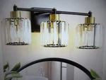 Deyidn Modern Luxury 22 In. 3-LIGHT Black & Gold Dimmable Bathroom Vanity. Fixed Price $75.95.