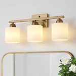 Mecgirn Milk Glass Vanity Lights For Bathroom, 3 Brass F.... Fixed Price $134.80.