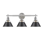 Golden 3306-BA3-PW-BLK Orwell 24.25" 3-LIGHT Bath Vanity In Pewter W/ Aged Brass. Fixed Price $329.99.