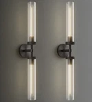 Kayla Modern Glass Wall Sconce Vanity Light With Shade -2 Black 30 Nib. Fixed Price $175.27.