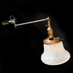 Antique Gas Sconce Light Fixture With Original Shade For Parts Restoration. Fixed Price $85.00.