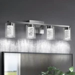 Bathroom Light Fixtures, 4 Brushed Nickel Vanity Over Mirror, 3 C.... Fixed Price $139.14.