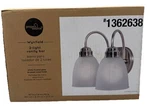 Wynfield 2-LIGHT Nickel Traditional Vanity Lighting, White Frosted Glass (F5). Fixed Price $19.76.