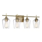 New In Box Savoy House Aubrey 28.75" 4-LIGHT Vanity Brass & Glass. Fixed Price $149.99.