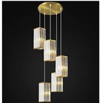Zhllmq 5-LIGHT Gold Pendant Lighting Modern Mini Crystal Chandeliers. Fixed Price $29.99.