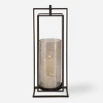 Uttermost 18106 Wenman 18.5" Tall Iron Glass Candle Holder - Bronze. Fixed Price $165.60.