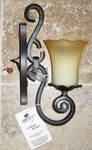 Kalco Wall Sconce 15" Light Fixture Hand Forged Iron Bronze Crystals. Fixed Price $115.00.