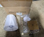 Yansun 5.9 IN.1-LIGHT Gold Mid-century Wall Sconce With White Fabric Shade. Fixed Price $55.00.