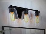 Uolfin Modern Bell Vanity For Bathroom Kurozo 3-LIGHT Matte Black Sconce. Fixed Price $50.96.