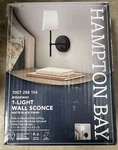 Hampton Bay Byrson 6 1-LIGHT Matte Black Wall Sconce With Plug-in/hardwire. Fixed Price $9.74.