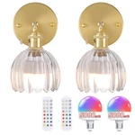Shenmoyl Vintage Battery Operated Wall Sconce With Clear Tulip Glass Lampshade 5. Fixed Price $127.16.