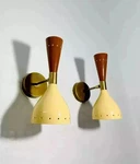 Wall Sconce Light Pair Stilnovo Vintage Designer Lamp Italian Mid Century Brass. Fixed Price $125.00.