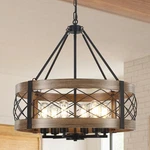 21.65" Farmhouse Chandelier For Dining Room, 6-LIGHT Rustic Drum H.... Fixed Price $202.75.