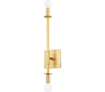 Mitzi H717102-AGB Milana Wall Sconce, 2-LIGHT, Aged Brass (bulb(s) Not Included). Fixed Price $136.30.