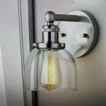 Home Decorators Evelyn 6 In. 1-LIGHT Brushed Nickel Industrial Wall Sconce. Fixed Price $20.23.