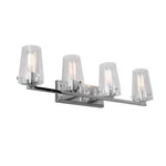 Home Decorators Creek Crossing 33.75 In. 4-LIGHT Chrome Vanity W/ Clear Glass -n. Fixed Price $52.99.