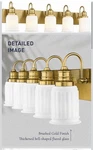 Hwh Bathroom 5 Light Fixture Vanity Brushed Gold White Bell Shaped Glass 33 New. Fixed Price $165.00.