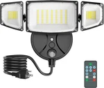 100W Dusk To Dawn Outdoor Lighting, 10000LM Plug Flood Lights With Remote Con. Fixed Price $74.90.