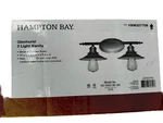 Hampton Bay Glenhurst Bathroom Vanity Fixture With Metal Shades 2-LIGHT. Fixed Price $35.99.
