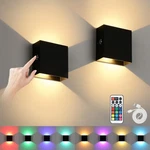 Battery Wall Sconces Set Of Two, Rechargeable Colored Lights With Remote.... Fixed Price $63.46.