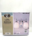 Hampton Bay Solomone 2-LIGHT Polished Chrome Vanity With Opal Glass Shades. Fixed Price $26.90.