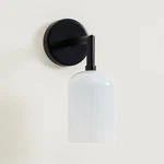 Pottery Barn Amelie Shade Milk Glass Single Sconce Matte Black Light New. Fixed Price $79.99.