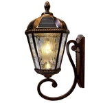 Gama Sonic Solar Outdoor Wall Light, Royal Bulb Exterior Sconce Lamp, Brushed. Fixed Price $149.99.