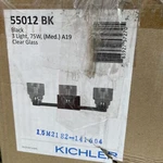 Kichler 24" Vanity Bathroom Fixture Light Wide Glass 55012 Bk. Fixed Price $69.00.