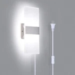 Trlife Wall Sconce Plug In, Modern 1 Pack, SILVER-6000K Cool White. Fixed Price $30.92.