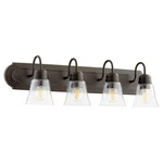 Quorum Light Vanity, Oiled Bronze/clear Seeded 5094-4-286. Fixed Price $89.60.
