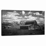 Grand Teton National Park Picture Canvas Wall Art Black White Moulton Bar.... Fixed Price $78.17.