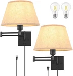 Trlife Dimmable Wall Plug In, Sconces Set Of Two Large, Beige. Fixed Price $88.17.