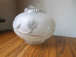 Small Vintage Frosted & Clear Pressed Glass Flush Mount Ceiling Shade Globe Lite. Fixed Price $15.00.