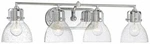 Minka Lavery 5724-77 Chrome 4-LIGHT 31.5"W Bathroom Vanity W/seeded Glass. Fixed Price $131.97.