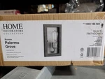 Home Decorators Palermo Grove 7 In. 1-LIGHT Antique Nickel Farmhouse Sconce. Fixed Price $45.00.