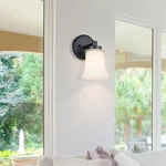Wall Light 1 Black Glass Vanity Sconce Bathroom & Hallway Bedroom. Fixed Price $33.99.