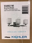 Kichler Marette 3LIGHT Brushed Nickel Vanity Satin Etched Cased Opal Glass. Fixed Price $94.99.