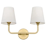 Metwet 2 Light Bathroom Vanity Brushed Gold Double Wall Sconce Flared. Fixed Price $82.17.