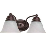 Satco Empire 15 In. 2-LIGHT Old Bronze Vanity With Alabaster Glass Shade. Fixed Price $17.99.