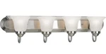 Progress Lighting 30" Brushed Nickel Vanity With Etched Glass P300075-009. Fixed Price $53.49.