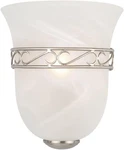 Satin Nickel Alabaster Glass Dimmable Wall Sconce. Fixed Price $63.97.